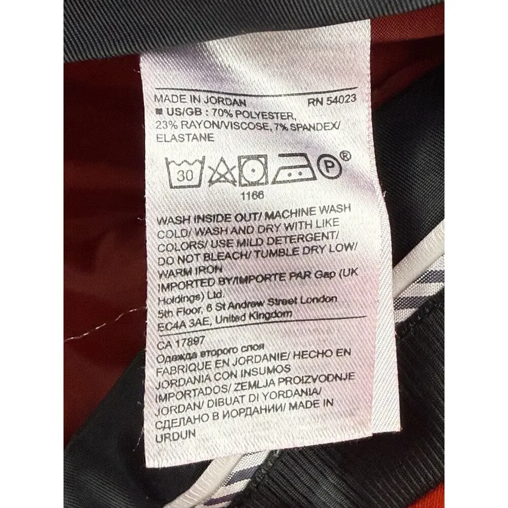 Banana Republic Avery Pants Womens 2 Red Crepe Mid Rise Straight Cropped Trouser - Picture 7 of 10